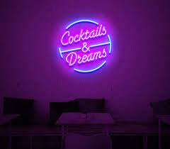 cocktail and dreams neon sign
